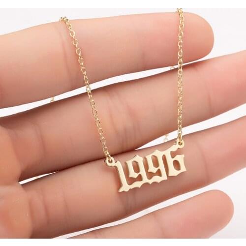 Personalize Year Number Necklaces for Women Custom Birthday Gift from Year 1980 to 2020