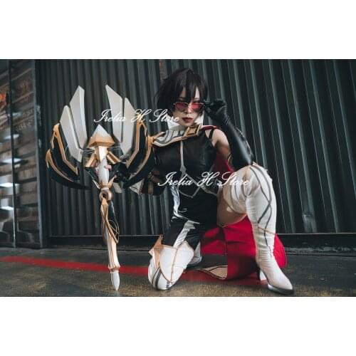 Pre-sales Custom size/made High quality props LOL Sentinel Vayne VN cosplay Costume with props weapon Full set