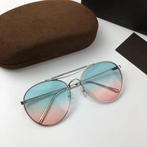 Quality Design Unisex Metal Fullrim Sunglasses UV400 55-19-145 Pilot Gradient Goggles Men Women Glasses