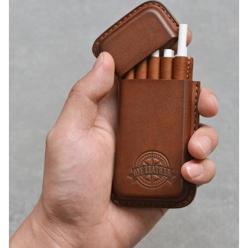 One Leather Cigarette Box Slim Creative Personality Cigarette Case for Women Gift Box Cigarette Cover Smoke Tobacco Pouch