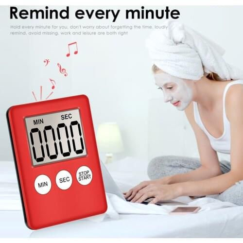 8 Colors LCD Digital Screen Kitchen Timer Square Cooking Count Up Countdown Alarm Magnet Clock Sleep Clock Kitchen Supplies