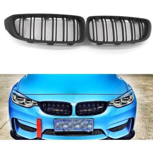 Left Right Side Front Kidney Grille Double Slat M4 Grill for BMW 4 Series F32 F33 F36 428i 435i Cabriolet Coupe