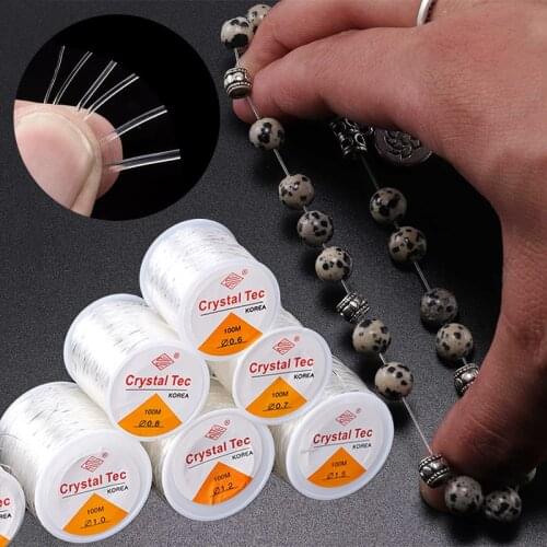 Hot Elastic Thread For Bracelet Jewelry Accessories Crystal Thread Clear 0.5-1mm 1 Roll Round For Bracelets Necklace