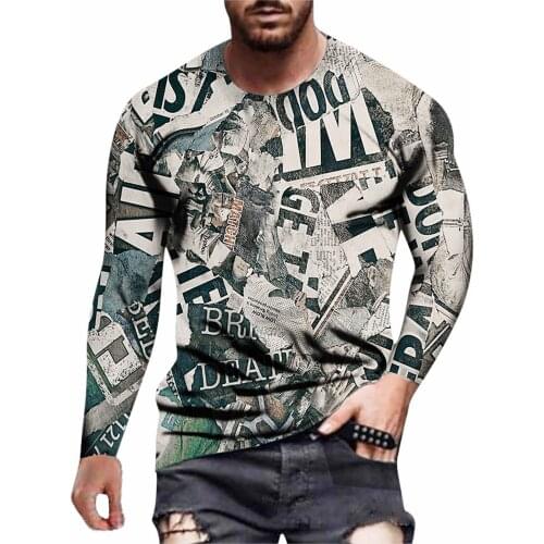 2021 Mens And Womens Fashion Season Digital Printing Trend Long-sleeved Round Neck T-shirt Футболка Оверсайз Camisetas