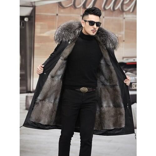 2020 Waterproof Parka Winter Jacket men Real Fur Coat Natural Raccoon Fur Collar Hood Real Rabbit Fur Liner Streetwear