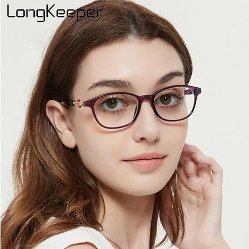 LongKeeper Anti-blue Light Progressive Multifocal Reading Glasses Women 2020 New Fashion Red Prescription Eyeglasses +1.0to+4.0