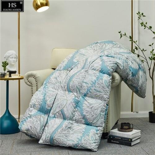 OEKO-TEX Certified Angels Wings Design Goose Down Quilt Comforter Filling Power 600 Combed Cotton Fabric Duvet Winter Blanket