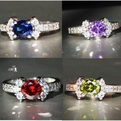 Wholesale YaYI Jewelry Fashion Princess Cut 2.4 CT Multi Cubic Zirconia Silver Color Engagement Wedding Party Lovers Rings