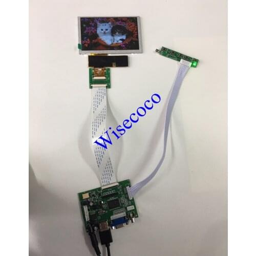 VGA 2AV Reversing Driver Board + 5inch HSD050IDW1 800x480 TFT LCD Screen