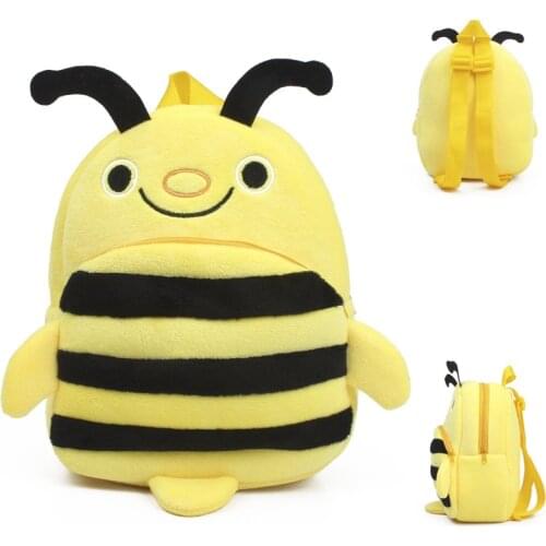 2019 Bee Cartoon Plush Children Backpacks kindergarten Schoolbag Animal Kids Backpack Children School Bags Girls Boys Backpack