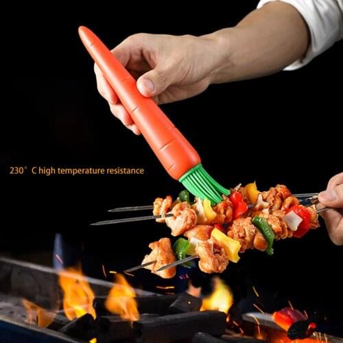 PP Silicone Barbecue Basting Brush Carrot Shape Heat-Resistance Liquid Oil Brush For Home Kitchen Baking Cake Bread Brush