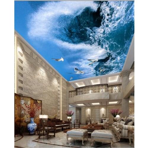 Custom photo wallpaper 3D Eurpean ceilings Beautiful sea wave ceiling Murals mural