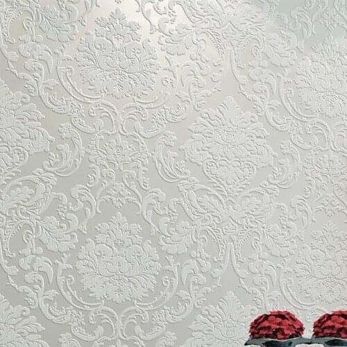 Self-adhesive 3D embossed wallpaper non-woven wallpaper roll bedroom living room wall covering blue cream pink wall sticker