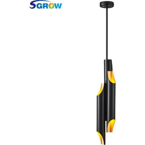 SGROW Modern Slant Opening Aluminum Pipe Light Fixture Pendant Lamps for Bedroom Living Room Dinning Room LED Lamparas Lights