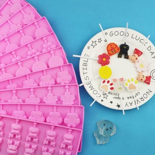 Spot Wholesale Silicone Chocolate Mold Starry Sky Series Lollipop Mold with 20 Sticks Xg292
