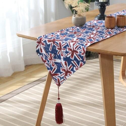 Nordic Fringed Edge Cotton And Linen Table Runner Home Hotel Shoe Cabinet Decoration American Fashion Party Wedding Table Runner