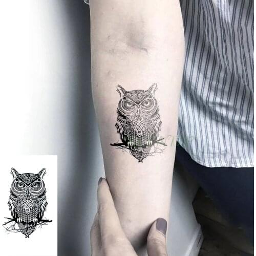 Waterproof Temporary Tattoo Sticker angry owl on swig tatto flash tatoo fake tattoos for kids men women