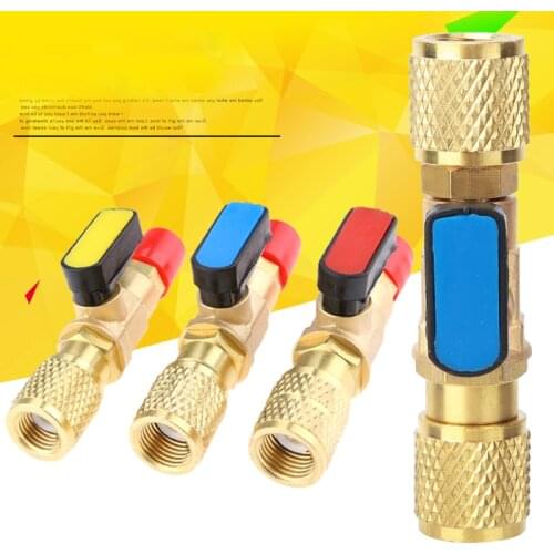 Air Conditioner Refrigerator Fluoride Safety Valve Brass Small Ball Valve 1/4 SAE Refrigerant Valve