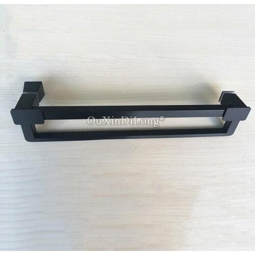 High Quality Stainless Steel Frameless Shower Glass Door Handles Push / Pull Door Handles Tower Bar Dumb Black CC 400*400mm