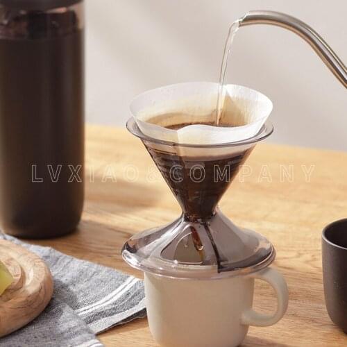 MARNA Japanese Coffee Dripper Notch Designed For Paper Filter Edge Transparent Plastic Cone Shape Dripper Visible Flow Rate