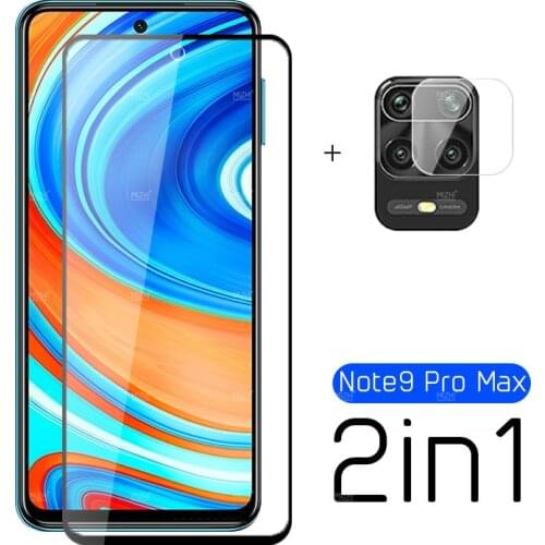 2 in 1 tempered glass for redmi note 9 pro max protective glas for xiaomi ksiomi xiomi redmi note9 camera screen protector film