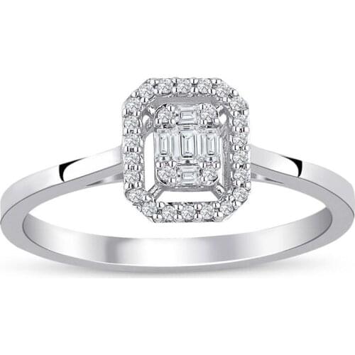 0.15 ct sa. Diamond Gold Baguette Ring Handy Custom Craftsmanship Gift Gold Special Occasions Design Shiny Elegant Jewelry