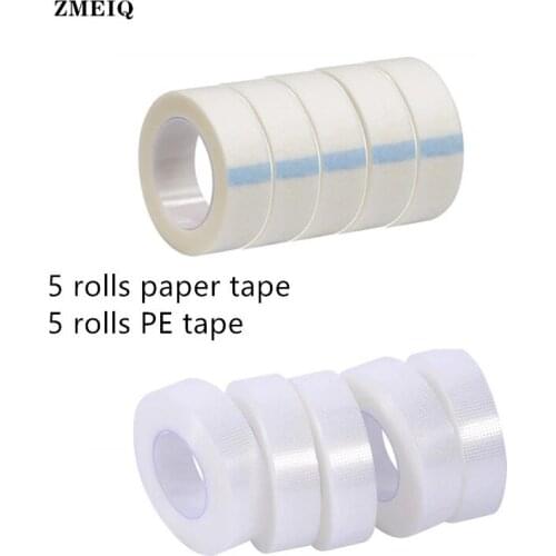 10 Roll Wholesale Medical Eyelash Extension Under Patches Tools PE Micropore Tape Non-woven Fabric Lash Tape