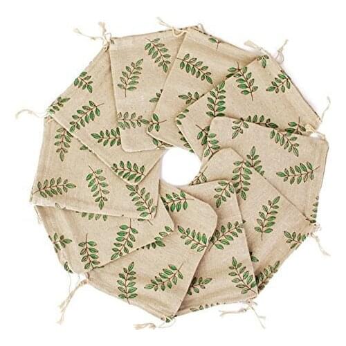 10pcs Printing Linen Pocket Drive Midg Gift Bags Sweet Bursa Sachets of Chinese Herbal Medicine Bag Cotton and Linen Cloth Bags