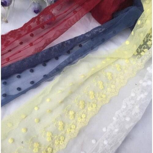 2 Meters/lot 12cm Width Burgundy Yellow Blue White Lace Trims Lace Applique Party Deco Embellishment Craft DIY Craft