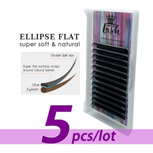 5pcs/lot Wholesale Super Soft Flat Eyelashes Extensoes De Cilios Planos Premium Deep Black Matte Extension for Professional