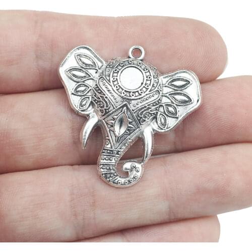 6 Pieces 33*34mm Antique Silver Color Wicca Vintage Charms Bracelet Pendant For DIY Jewelry Making