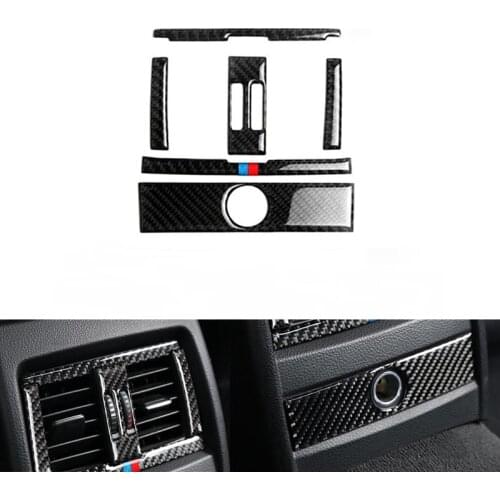 Car Carbon Fiber Center Console Air Outlet Air Condition Vent Decorative Cover Frame Stickers for BMW F30 F34 2013 2014 2015