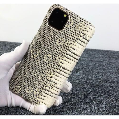 Real Lizard Skin 2019 New For iPhone X XR XS 11 Pro Max 5.8 6.1 6.5 Real Natural Genuine Leather Case Luxury Business Back Cover
