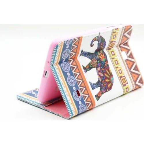 Colorful Print Wallet Book Card Slot Business Cover Stand PU Leather Case For Samsung Galaxy Tab 4 7.0 T230 T231 T235 Tablet