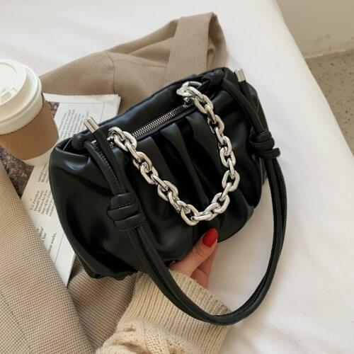 Designer Tote Underarm Womens Shoulder Bag High Quality Pu Leather Crossbody Bag Woman 2021 Acrylic Chain Zipper Handbag Women