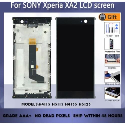For Sony Xperia XA2 LCD screen assembly with front case touch glass,For Sony XA2 H4113 H3113 H4133 H3123 LCD Display original
