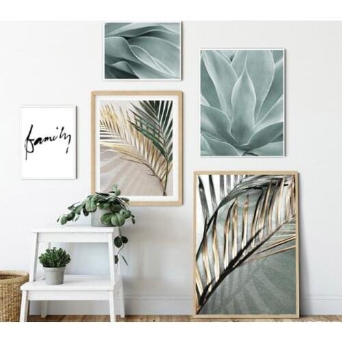 Palm Leaves Art Canvas Painting Aloe Botanical Posters And Prints Green Plant Wall Pictures For Living Room Home Decoration