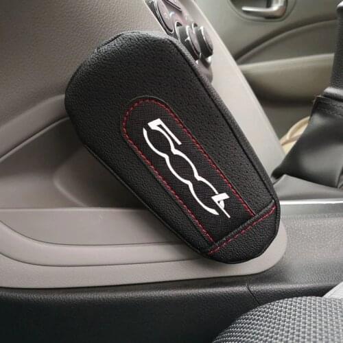 Leather Thigh Support Knee Pad Car Door armrest pad Interior Car Accessories For Fiat 500L