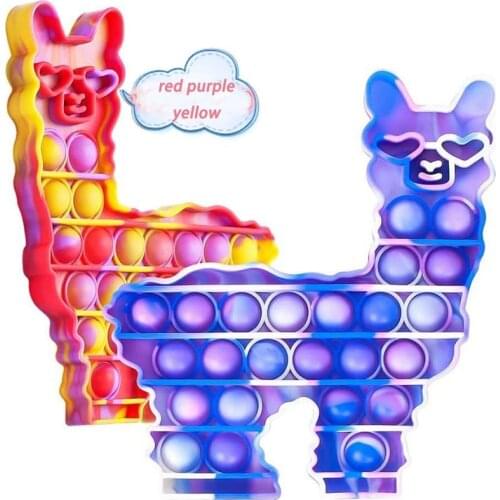 Lovely alpaca Push Bubble Toys Fidget Toys Rodent Control Pioneer Desktop Educational Toys Childrens Decompression Silicone