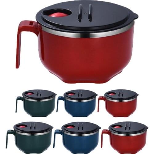 1000ml/1300ml Noodle Bowl Eco-friendly Good Seal Performance Stainless Steel BPA Free Soup Liquid Bowl for Home