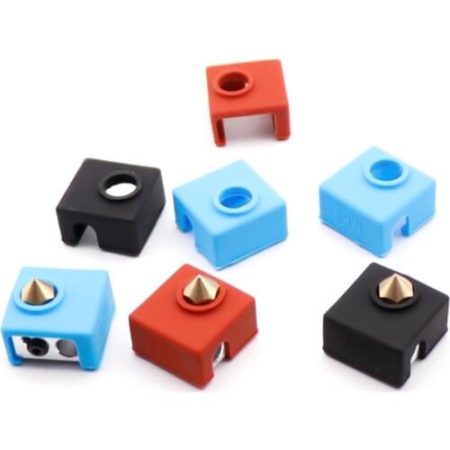 Heater Block Silicone Insulation Sock M6 nozzles for MK8 MK7 MK9 hotend a6 a8 e10 e12 ender-3 CR-10 Prusa I3 3D Printer Parts