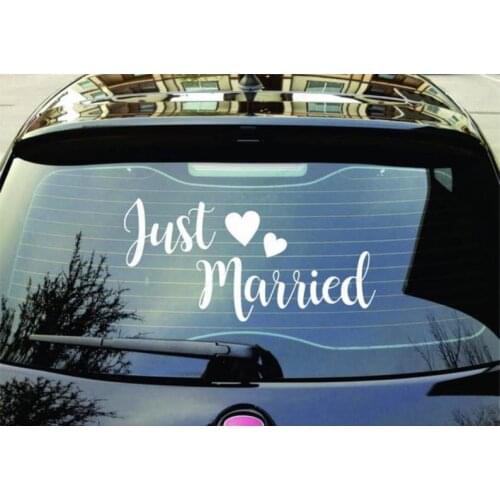 Just Married Wall Decal Home Room Decor Wedding Marriage Newly Wed Husband Wife Car sticker HJ994