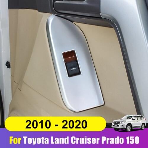 Car Interior Door Armrest Panel Window Lift Buttons Cover Stickers For Toyota Land Cruiser Prado 150 FJ150 2010-2020 Accessories