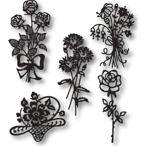 2021 new arrival fresh flowers metal cutting mold decoration background scrapbook greeting card crafts blade punching photo albu