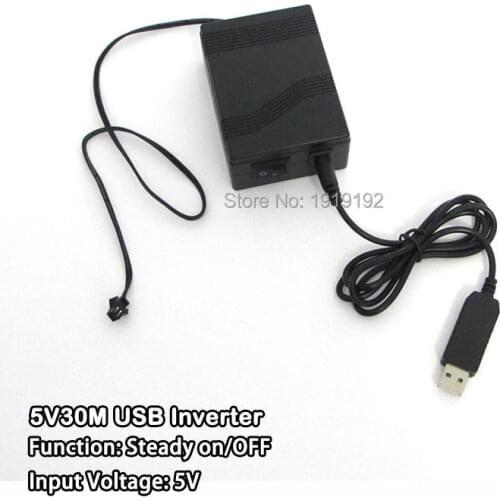 NEW 5V 30M USB Party Decor EL wire inverter/driver powered by Computer or Mobile battery for driving 1-30m EL wire or EL strip
