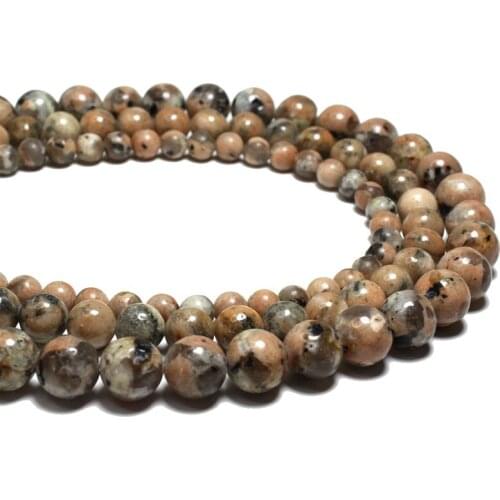 Wholesale Natural Round Black Orange Zebra Stone Beads Jaspers For Jewelry Making DIY Bracelet Necklace Earrings 6/8/10/12 MM