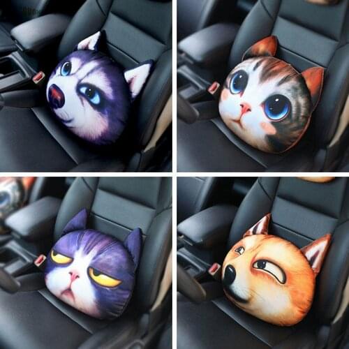 Huskey Dog Plush Toys Sofa Cushion Waist Backrest Car Lumbar support Headrest Cat Soft Stuffed Plush Animals Toy Pillows