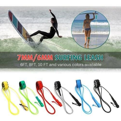 6FT Hoge kwaliteit Paddle Leash Surf Leash Surfboard Leash Glad Steel Swivel Surfen Been Touw Gladde Stalen Paddle board Leash