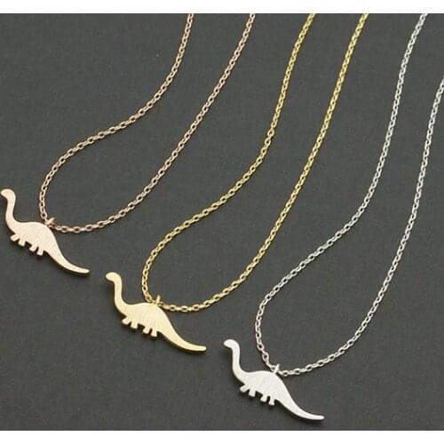 Daisies 10pcs/lot Simple Design Dinosaur Necklace Cute Dinosaur Statement Necklace Modern Minimalist Animal Pendant Necklaces