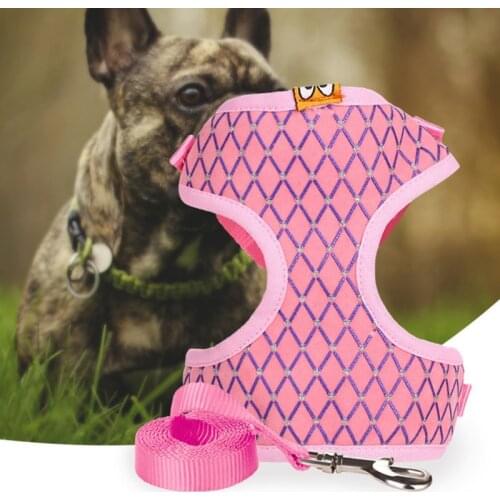 Dog Harness Nylon Material Mesh Breathable Kitten Puppy Vest Harness Leads Pet Cat Dog Outdoor Walking Supplies